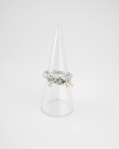 babysbreath ring - aquamarine
