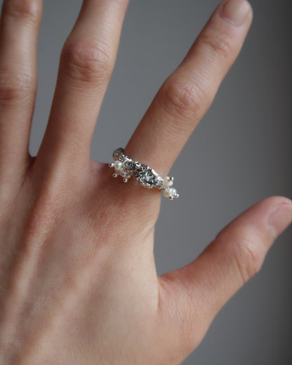 babysbreath ring - aquamarine